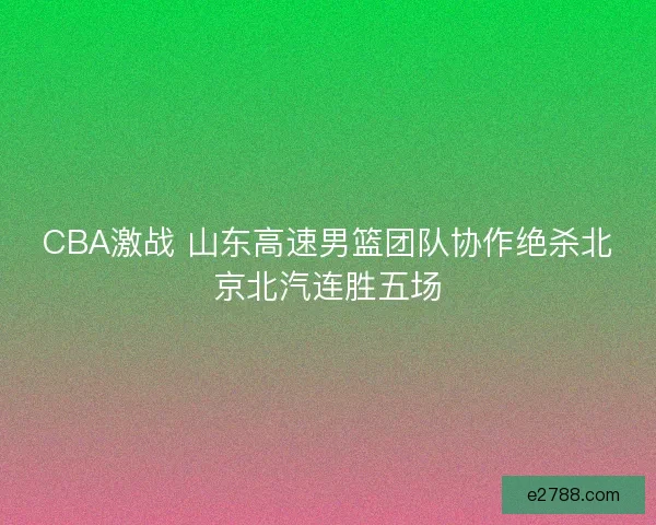 CBA激战 山东高速男篮团队协作绝杀北京北汽连胜五场